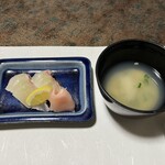 海山 - お寿司　しじみ汁（貝殻なしの具だけ）