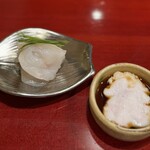 銀座 きた川 - ふぐ油通し　白子　見た目より量がありました。美味い！