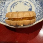 銀座 きた川 - フォアグラ、安保柿の最中　冷製で美味しい。