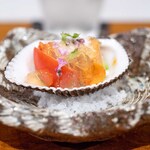 日本料理 五感 - 2025.3 大分産赤貝 うるい 熊本産塩トマト 土佐酢ジュレ
