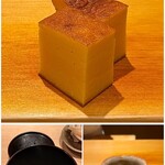 鮨 はしもと - たまご、シジミ汁、お茶