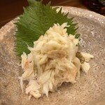 寿し処 一福 - 毛蟹（ほぐしてくれています）