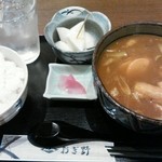 おぎ野 - ランチ カレー蕎麦セット
      今日の小鉢は黄瓜