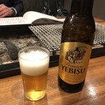まほろば囲炉裏 - エビスで乾杯