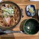 おだしとおさけ ゑふ - 味噌煮込みのおうどん　半ライスセット