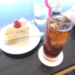 アッパーラウンジ - ケーキセット　ショートケーキ