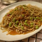 喫茶バー ナイマ - サバと枝豆のアラビアータ