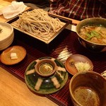 亀蔵 - きざみ鴨汁（つけ蕎麦） ￥1,150＋とろろご飯 ￥350