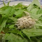 一麺生 - 水菜とトロロ昆布