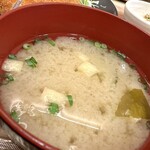 ロースカツ定食 修 - 定食の味噌汁！