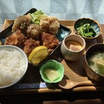 お食事処 旬菜 - 二種唐揚げ定食
