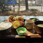 お食事処 旬菜 - 二種唐揚げ定食