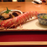 旬亭　杉のや - （きゅうろくじまの鮑のバター焼き 生き車海老の塩焼き ほやす）焼物