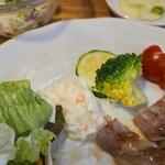 キッチン ブルー グローブ - あら？、野菜にソースが掛かっていない！？