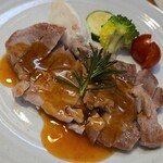 キッチン ブルー グローブ - 反対側から、ろーが添えられています