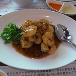 海南鶏飯食堂 - 海老の黒胡椒炒め