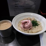 丿貫 - 蟹味噌とトマトの冷やつけ1300円＋ウズラ味玉100円