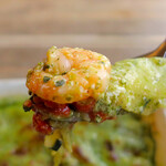 MaSiLo cafe - 香ばしいジェノベーゼソースにプリプリの海老さん(>∀<)ﾉ