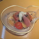 Shigenoki - 酢物・鰻ざくの茗荷，トマト添え