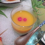 Shigenoki - 八寸の一つ・加賀野菜である打木の赤皮南京(かぼちゃ)のスープ