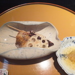 Shigenoki - 焼物・のど黒の塩焼きにどじょうの蒲焼き添え