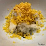 御料理 寺沢 - たっぷりの唐墨が削られた穴子の白焼の飯蒸し