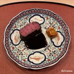 御料理 寺沢 - 雌の蝦夷鹿の背ロースの炭火焼