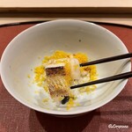 御料理 寺沢 - 穴子の白焼の飯蒸し