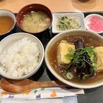 進々堂 - 揚げ出し豆腐の茄子添え定食