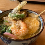 麦の杜 - 天ぷら盛とかけうどんセット(¥1,228)