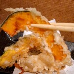 さまさま - 煮魚定食のカボチャ天