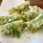 船頭の台所 - いかなめろうの天ぷら