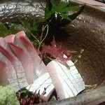 酒場 あじとよ屋 - 140706東京　一休　本日のお造り天草カンパチ