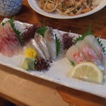 虎ノ門 升本 - 白身刺身三点盛り
