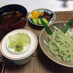 四季彩一力 - ずんだ麺、香物､赤だし《夕》