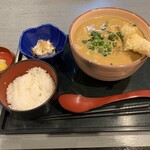 手打 しまだ - エビ天+肉カレースープうどん