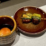 焼鳥 燃暖 - 近江鴨と奥久慈卵のすき焼き仕立て