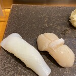 鮨 ひでぞう - 剣先いか・帆立