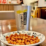 湖南人家 - 20250307レモンサワー528円・揚げピーナッツ（サービス）