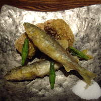 賛否両論 - 2009/5月：二の皿：鮎と野菜の揚げ物（だったと思う）