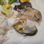 キッチン ブルー グローブ - 茄子を添えて