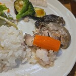 キッチン ブルー グローブ - 人参を添えて