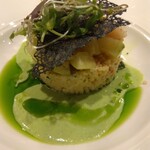 ビストロ  シピ - 帆立とズッキーニ、クスクスのサラダ仕立て グリーンピースのソース