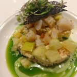 ビストロ  シピ - 帆立とズッキーニ、クスクスのサラダ仕立て グリーンピースのソース