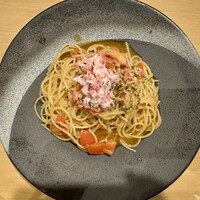 エサカイタリアン オカムー - ズワイガニとズワイガニのソースのオイルパスタ