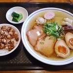 きく屋 - ランチセット（特製ラーメン850円＋肉ごはん150円）