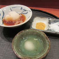 天冨良 よこ田 - レモン塩、天つゆ、カレー塩、塩