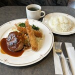シャフラン - 料理写真:ハンバーグ＆エビフライ