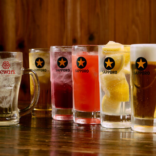 提供スピードの早さに自信アリ！！飲兵衛満足の豊富なドリンク