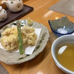 四季亭 - たら白子　天ぷら